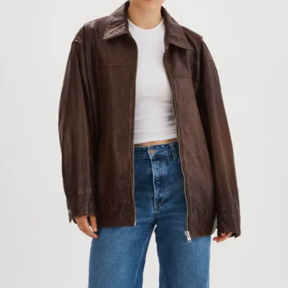 LAMARQUE
THEIA Leather Bomber Jacket